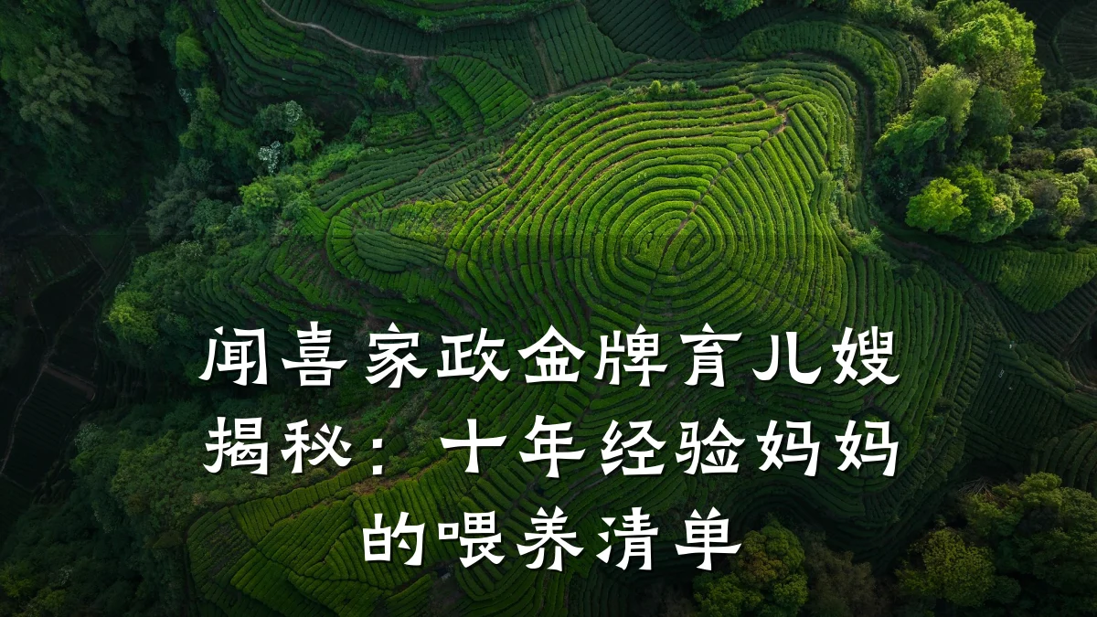 闻喜家政金牌育儿嫂揭秘：十年经验妈妈的喂养清单